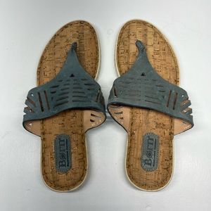 Born sandals shoes blue/gray with cork bottom women’s size 8/39